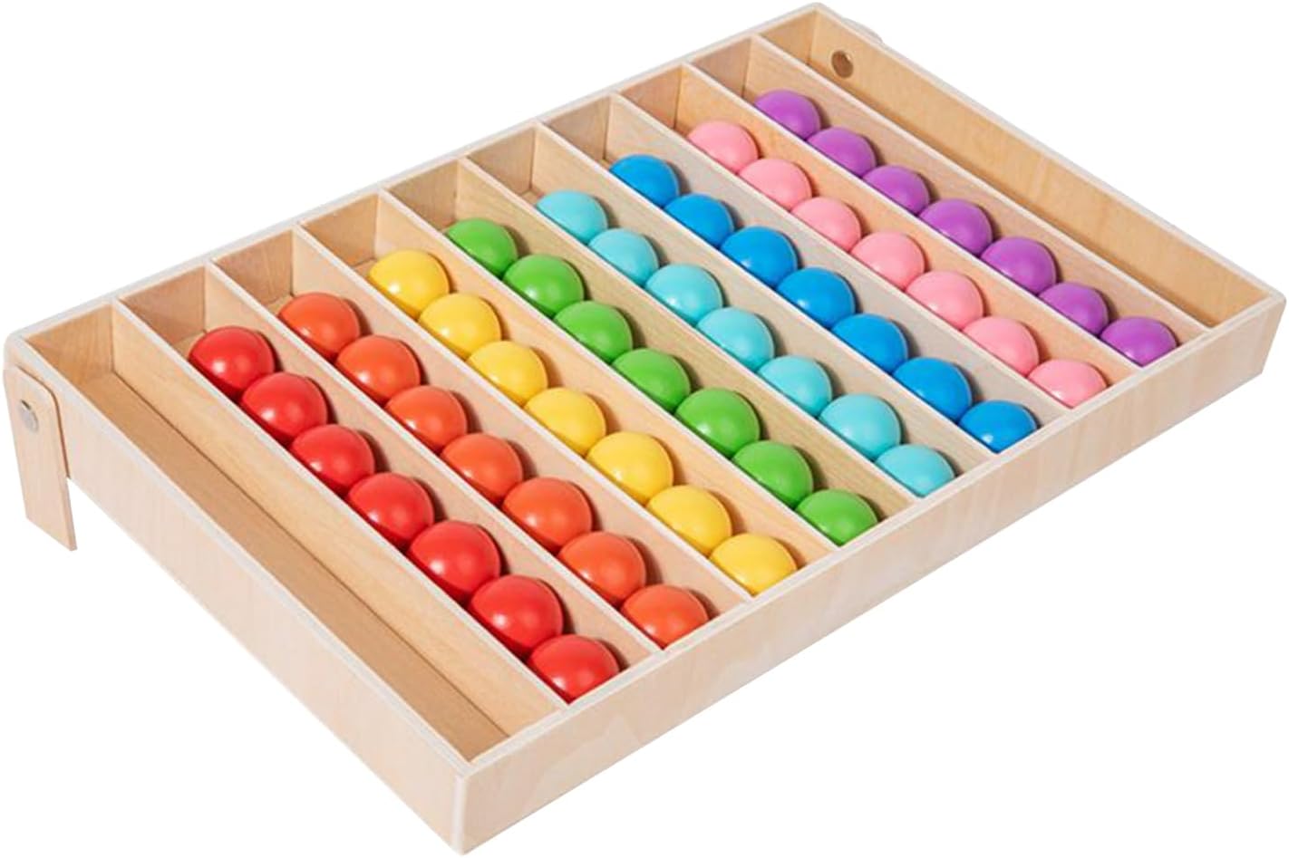 Color Sorting Toy, Wooden ClinChild Educational Toy, Balls Sorting Game for Boys and Girls, Classroom, Homeschool, Kindergarten, Travel Holy Hosiery Stick Assistant, Fine Motor Suitable