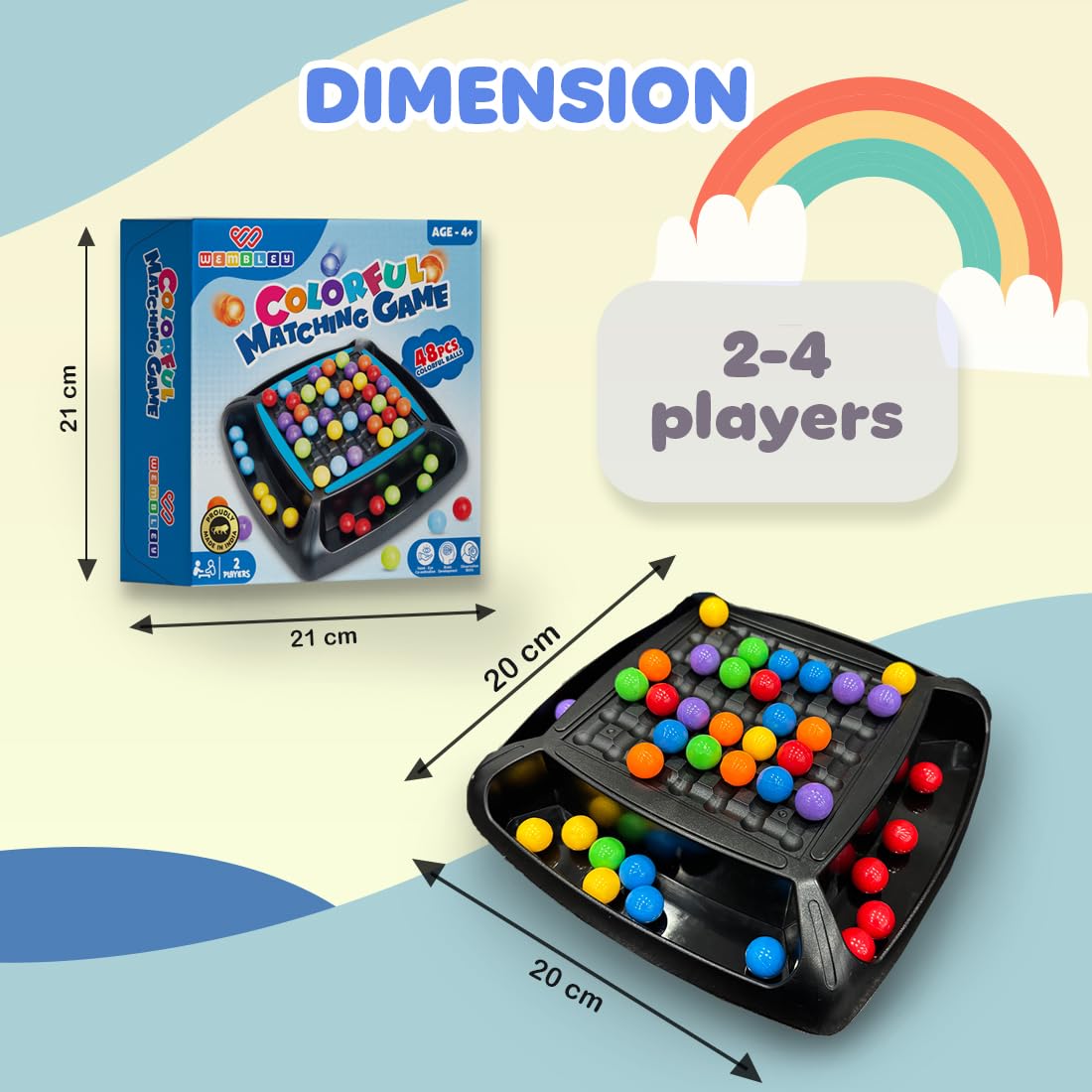Fidtoy Colorful Ball Candy Crush Challenge Family Game for Kids Color Matching Puzzle Board Game