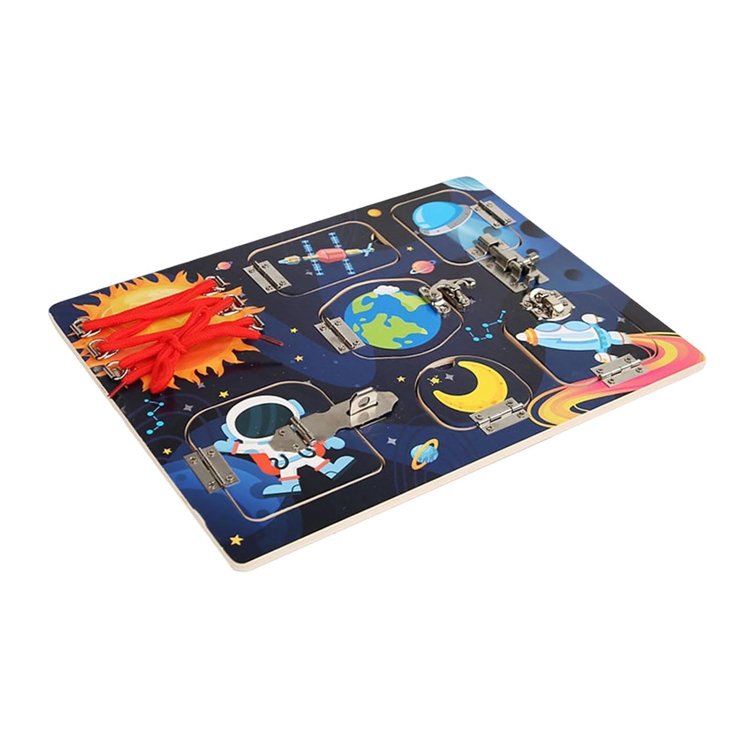 bnf® Planche d'activités en bois, apprentissage éducatif pour enfants de 2, 3, 4, 5 ans Espace|Jouets et passe-temps | Éducatif | Autres jouets éducatifs
