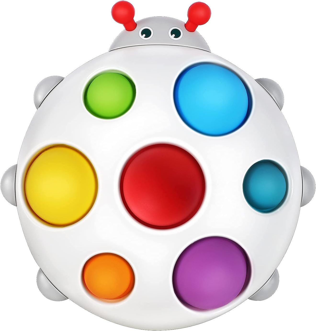Fidtoy Baby Sensory Pop Toy Silicone Dimple Fidget Toy for Toddlers 6 Months+ Tactile Bubble Board Calm Travel Bath Toy Fine Motor Skills Toy