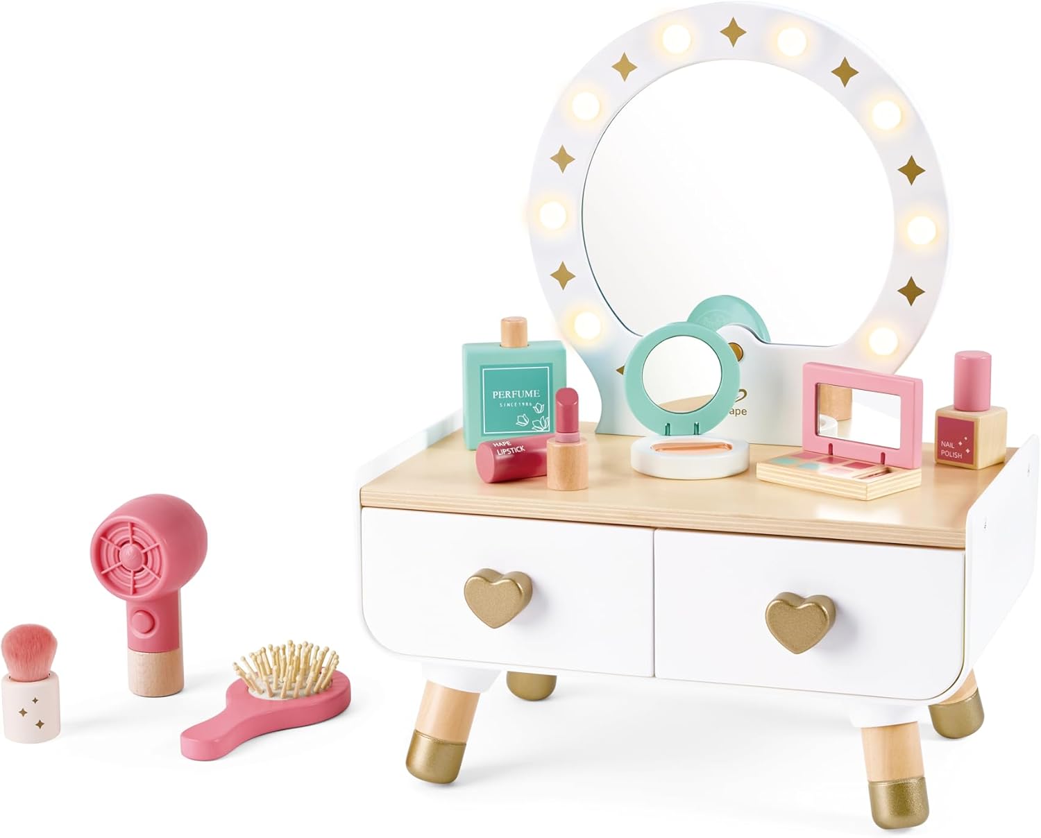 Fidtoy Kit de Maquillage pour Enfants avec Miroir Lumineux