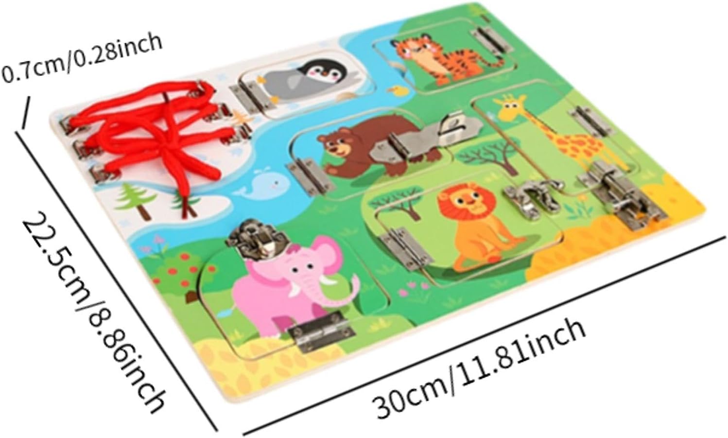 Tableau de Loquet en Bois pour le Développement des Compétences et les Activités d'Apprentissage pour Enfants, Animal