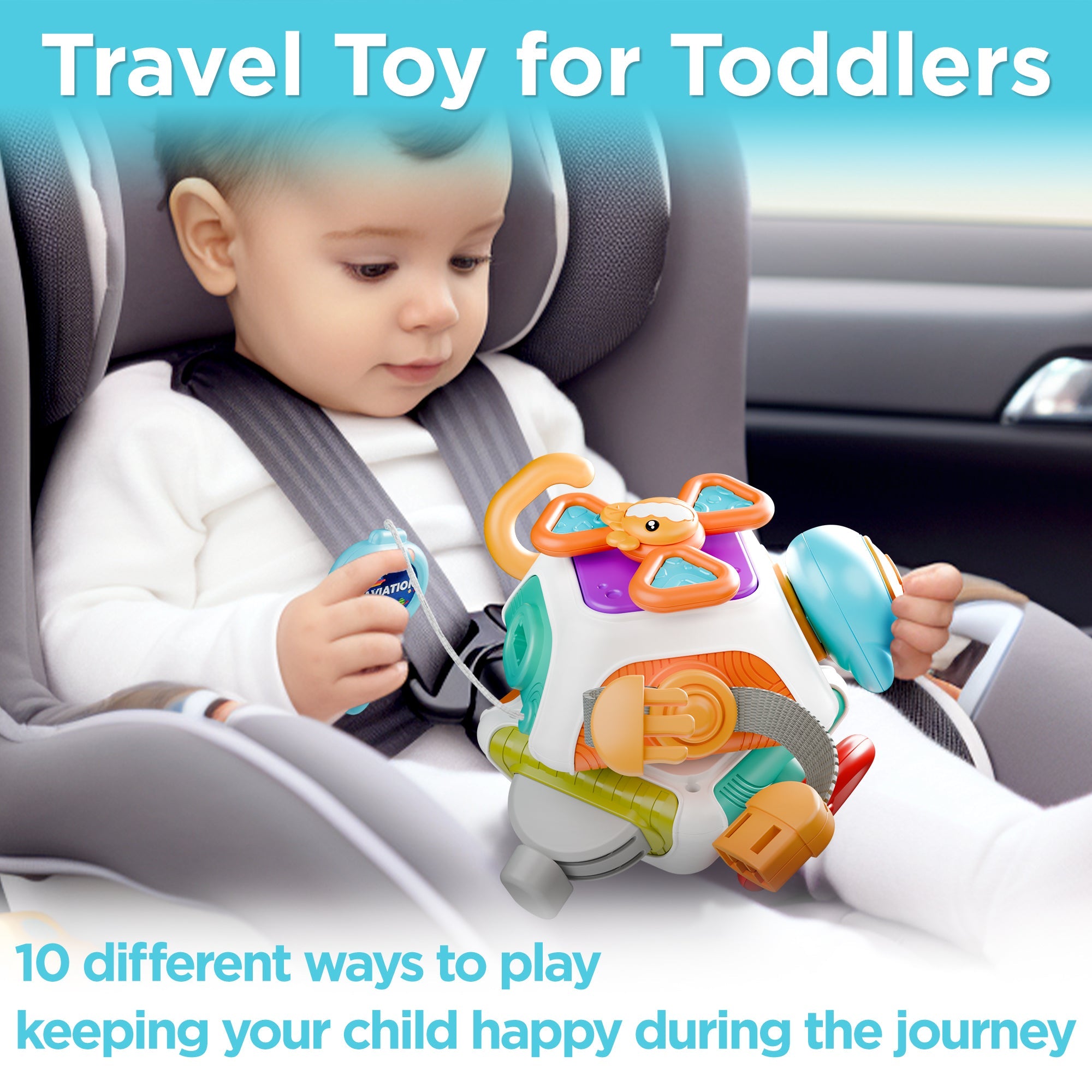Fidtoy Cube d'activités sensoriel 10-en-1 pour tout-petits