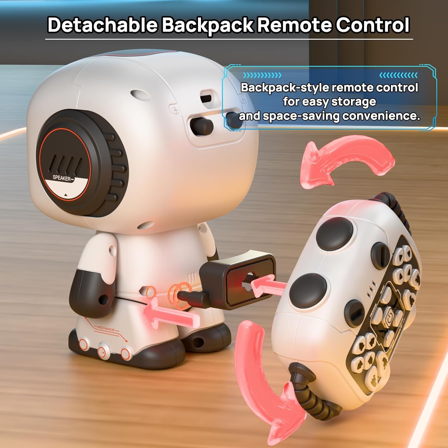 Fidtoy Programming Recording Rechargeable Remote Control Robot for Kids Programmable Dancing Robot with LED Eyes Music Voice Playback