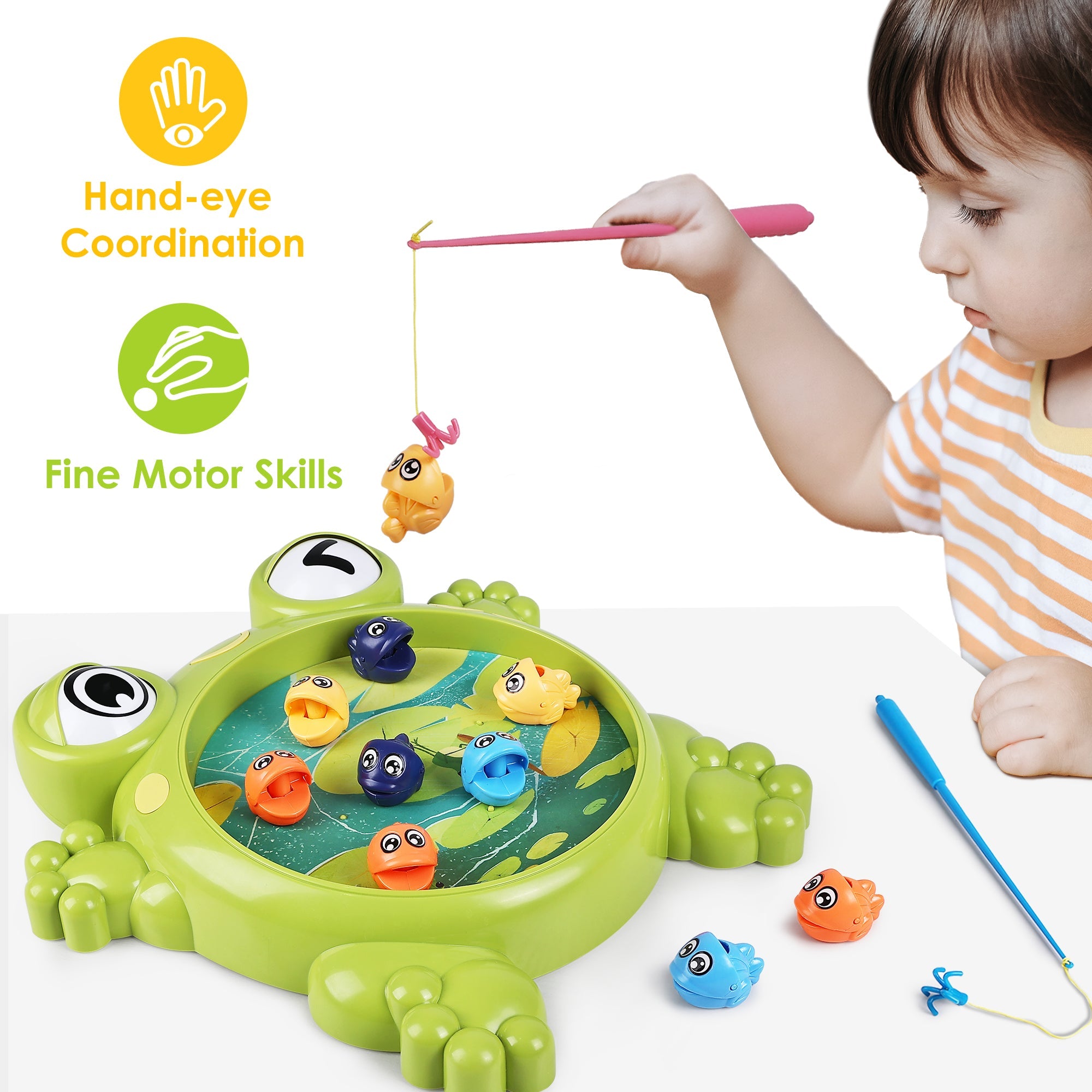 Fidtoy Frog Fishing Game Toy for Kids Age 3+