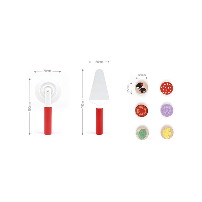 Wooden Pizza Play Set- Fine motor skills toys