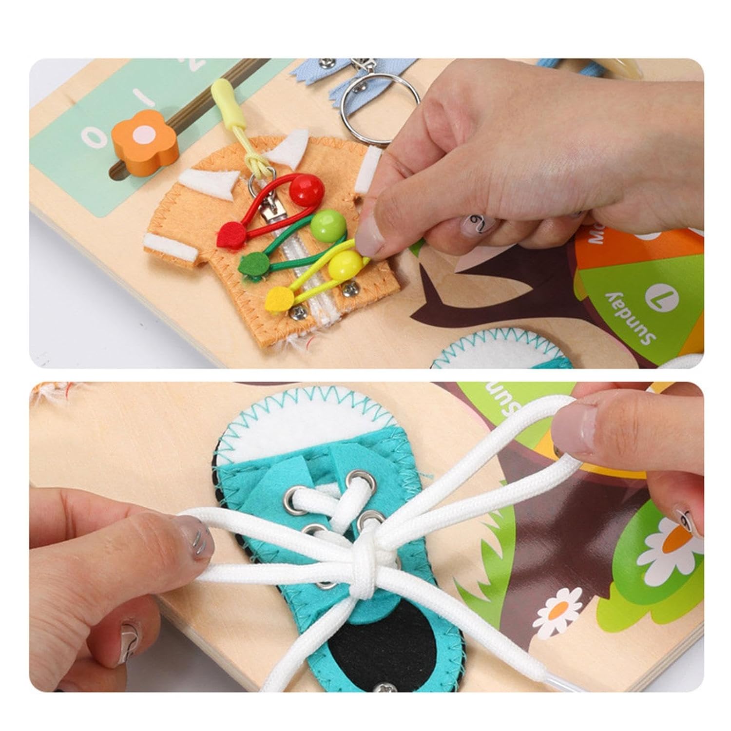Tableau d'activités en bois Jouet Montessori pour cadeau d'anniversaire Enfants Avion Jouet de voyage Style B | Éducatif | Autres jouets éducatifs