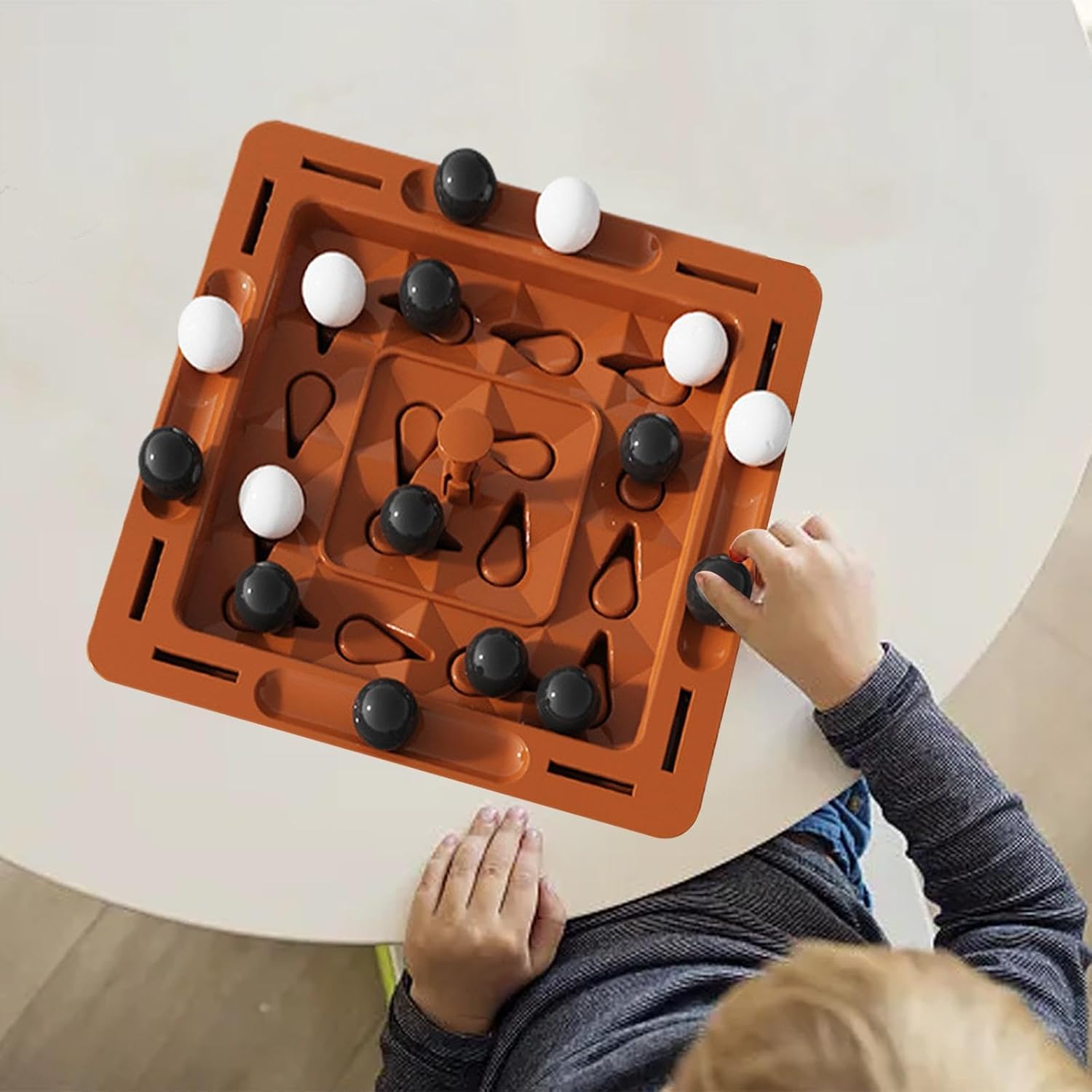 Fidtoy Logical Marble Chess Strategy Board Game for Kids Family Focus and Portable Brain Challenge