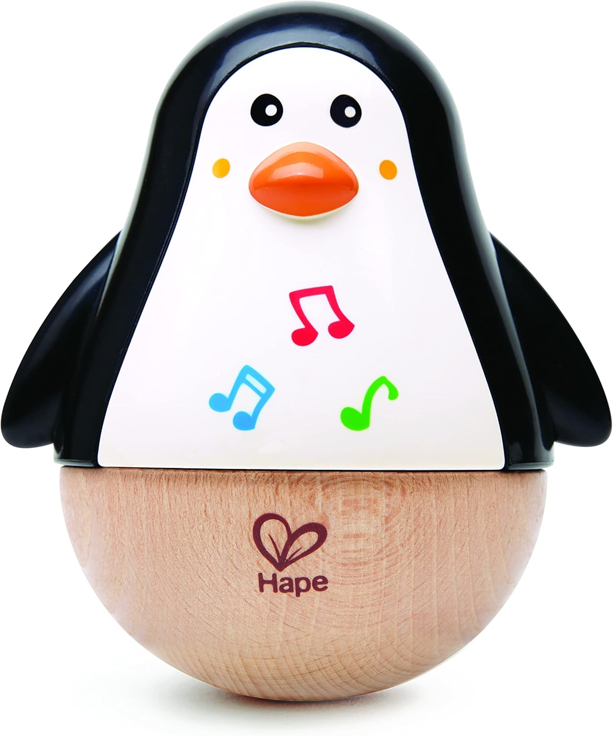 Juguete musical tambaleante de pingüino de madera Fidtoy para bebés de 6 meses en adelante