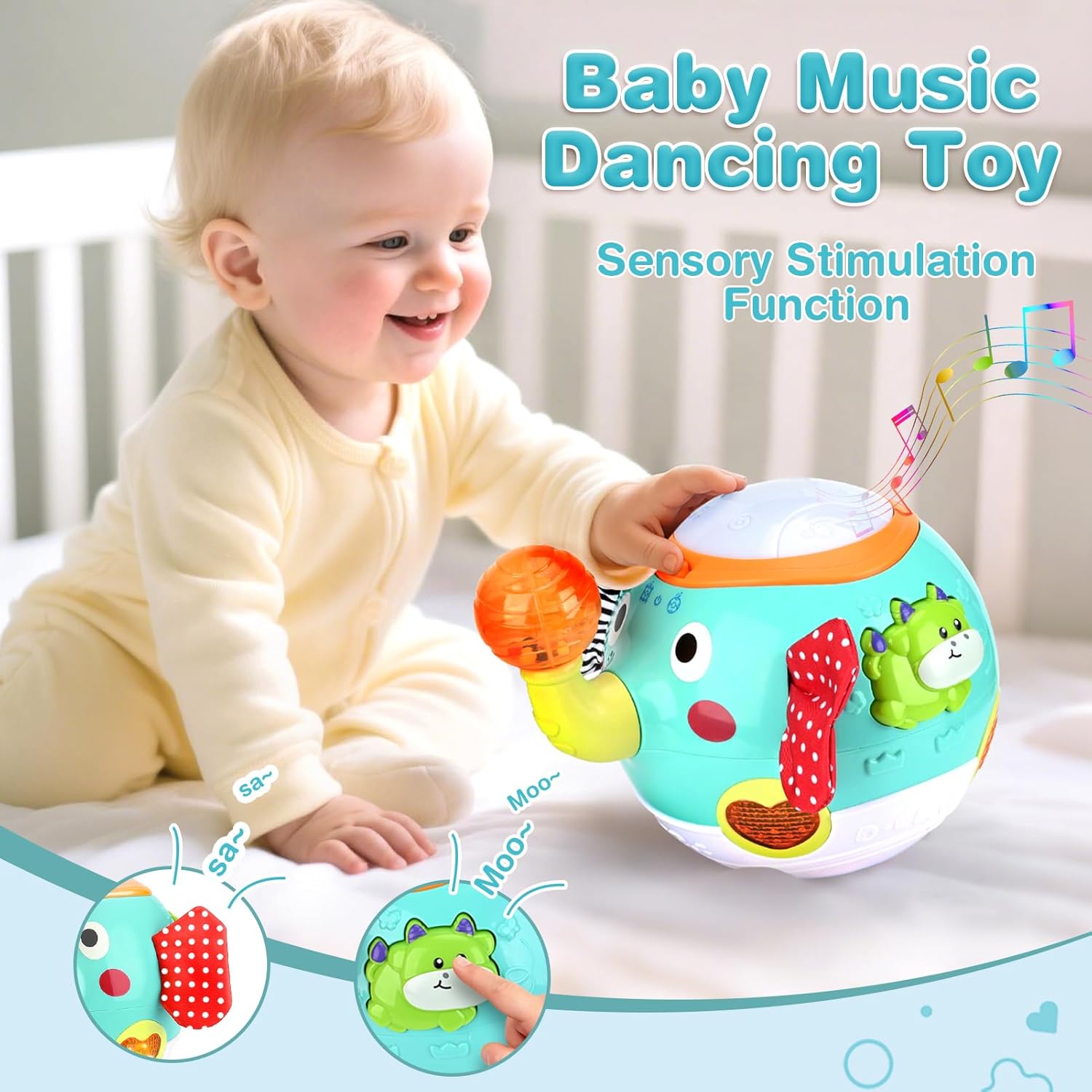 Fidtoy – Jouet interactif éléphant qui rampe et danse