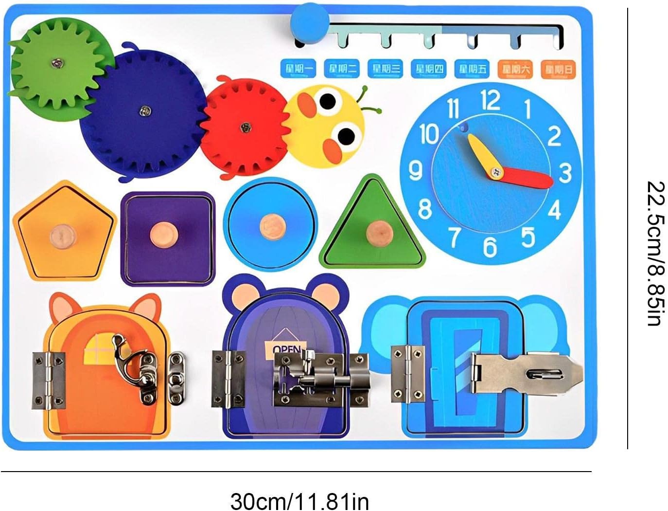 Homraa Planches en bois, verrous de planches d'activités en bois, planches occupées, planches sensorielles pour enfants, planches sensorielles, verrous, planches, jouets d'apprentissage