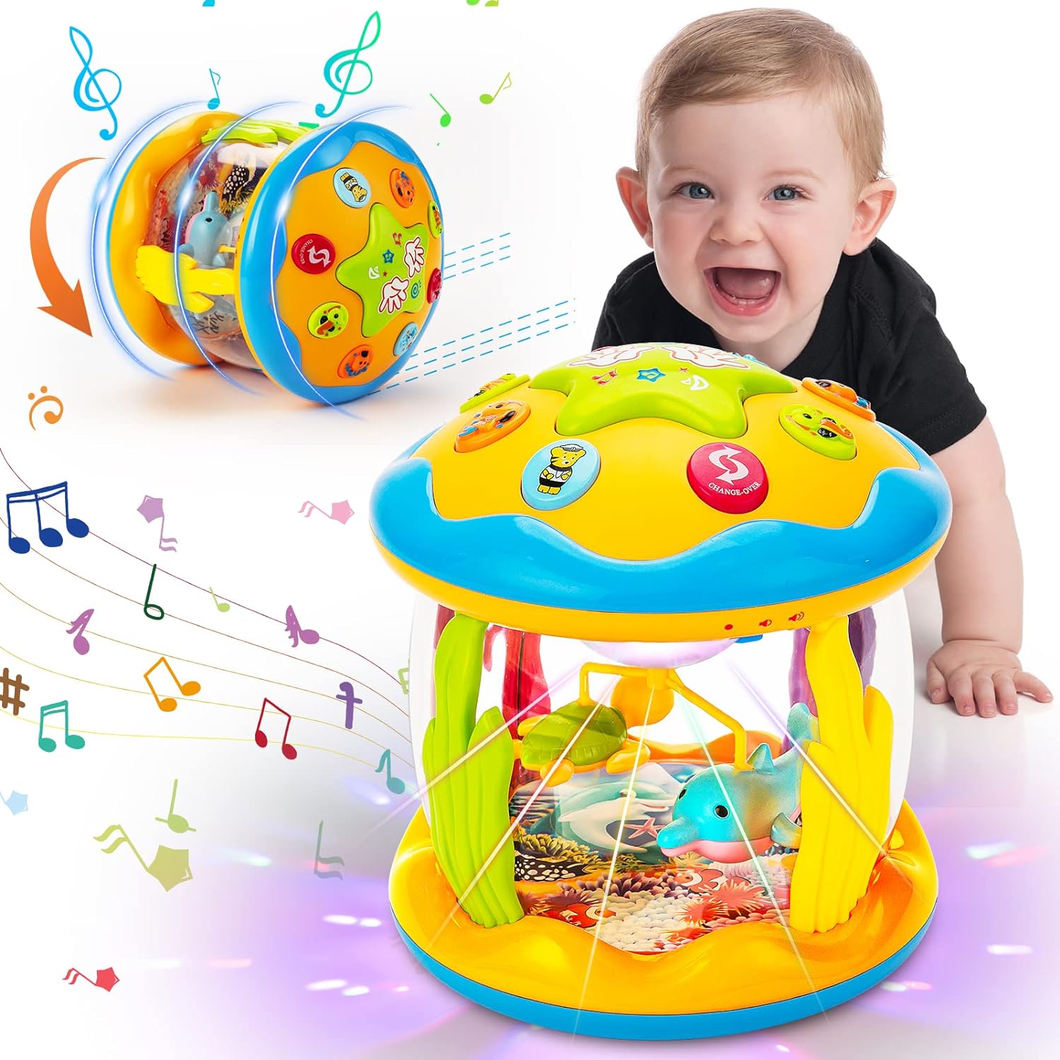 Fidtoy Ocean Light Toy pour bébés – Jouet sensoriel musical interactif pour nourrissons et tout-petits