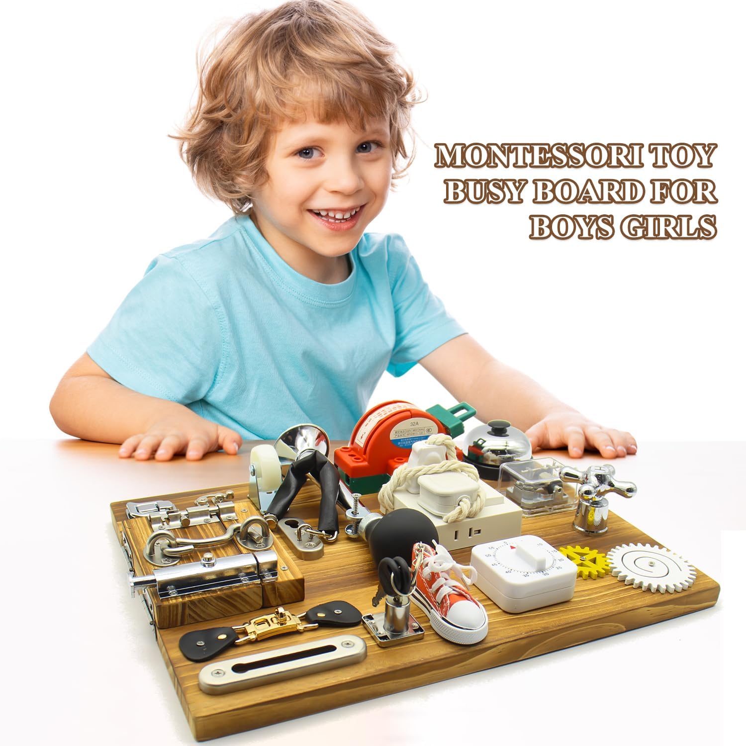 Fidtoy Tableau d'activités Montessori carbonisé 20-en-1 pour tout-petits