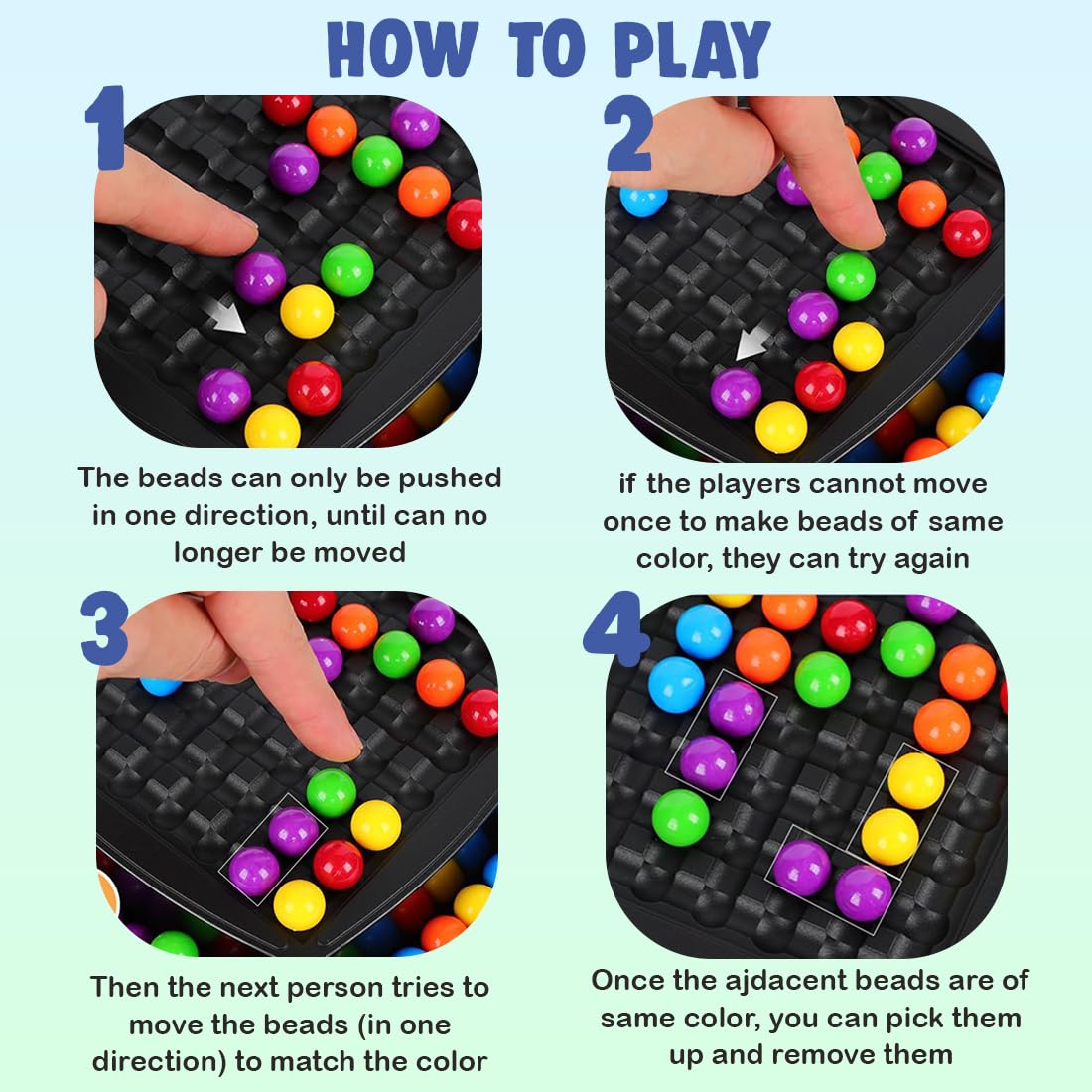 Fidtoy Colorful Ball Candy Crush Challenge Family Game for Kids Color Matching Puzzle Board Game