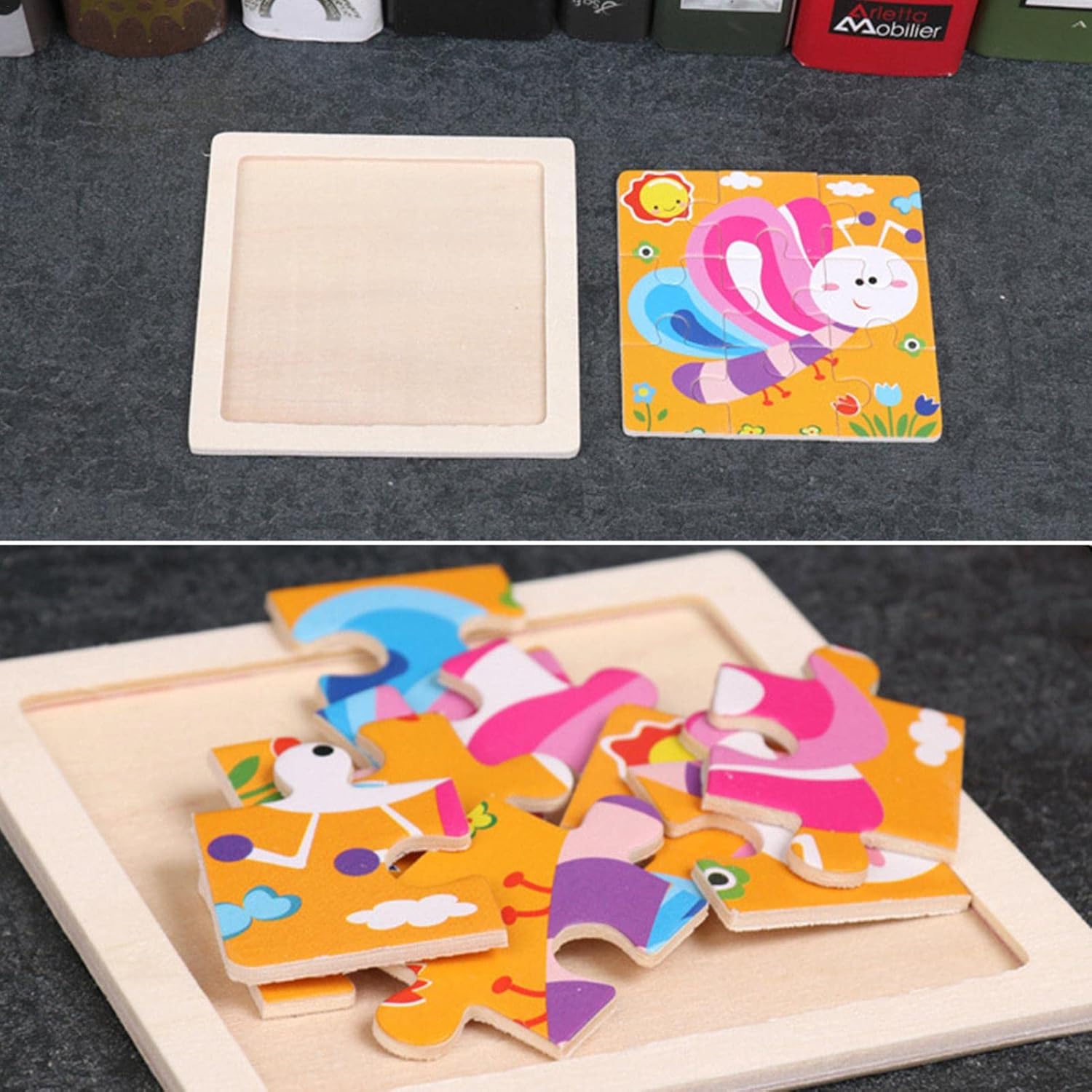 Fidtoy Montessori Wooden Insect Puzzle for Toddlers – Educational Learning Toy for Ages 3+