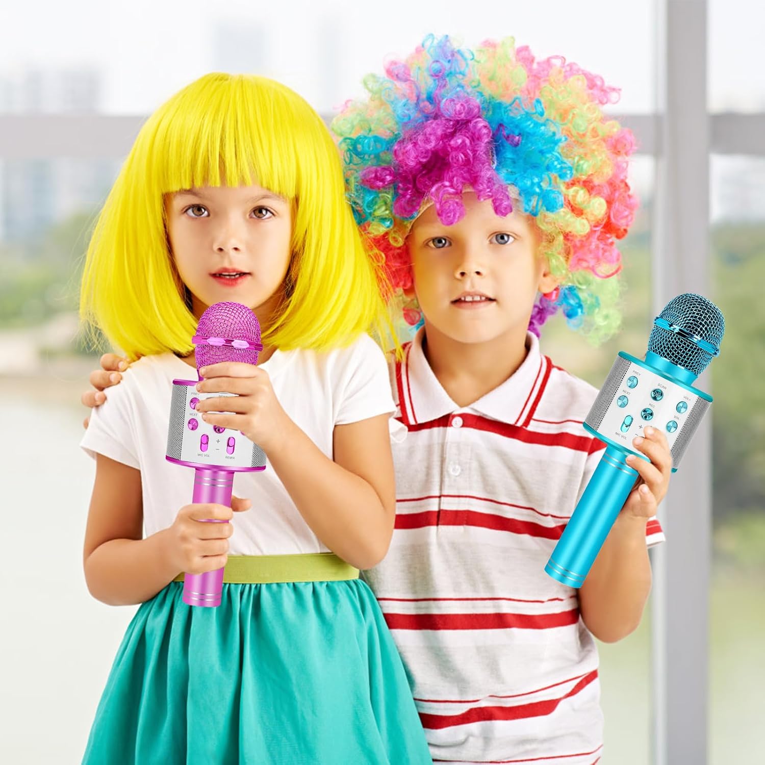 Microphone Karaoké sans Fil Bluetooth Fidtoy pour Enfants et Adultes