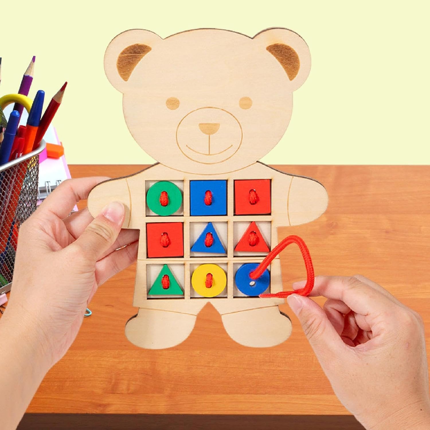 Esquirla Jogo de Encaixe de Cartões para Desenvolvimento Infantil - Jogo de Combinação de Fios - Brinquedo Educativo para Habilidades Motoras - Brinquedo de