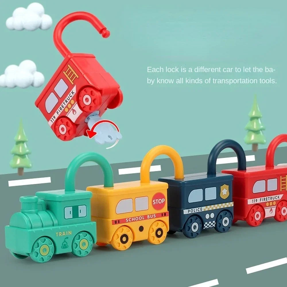 Fidtoy Unlock Train Team – Locomotive Multiple Wagons avec Cadenas pour Enfants