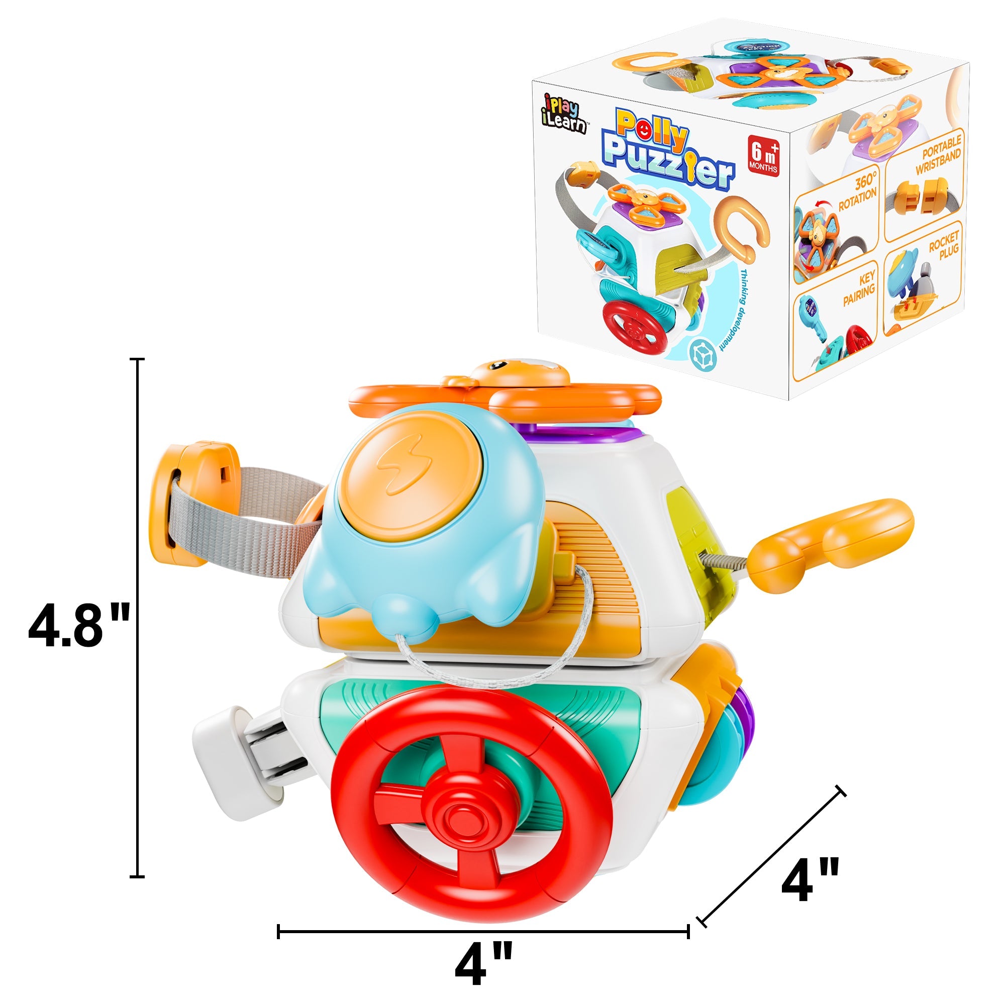 Fidtoy Cube d'activités sensoriel 10-en-1 pour tout-petits