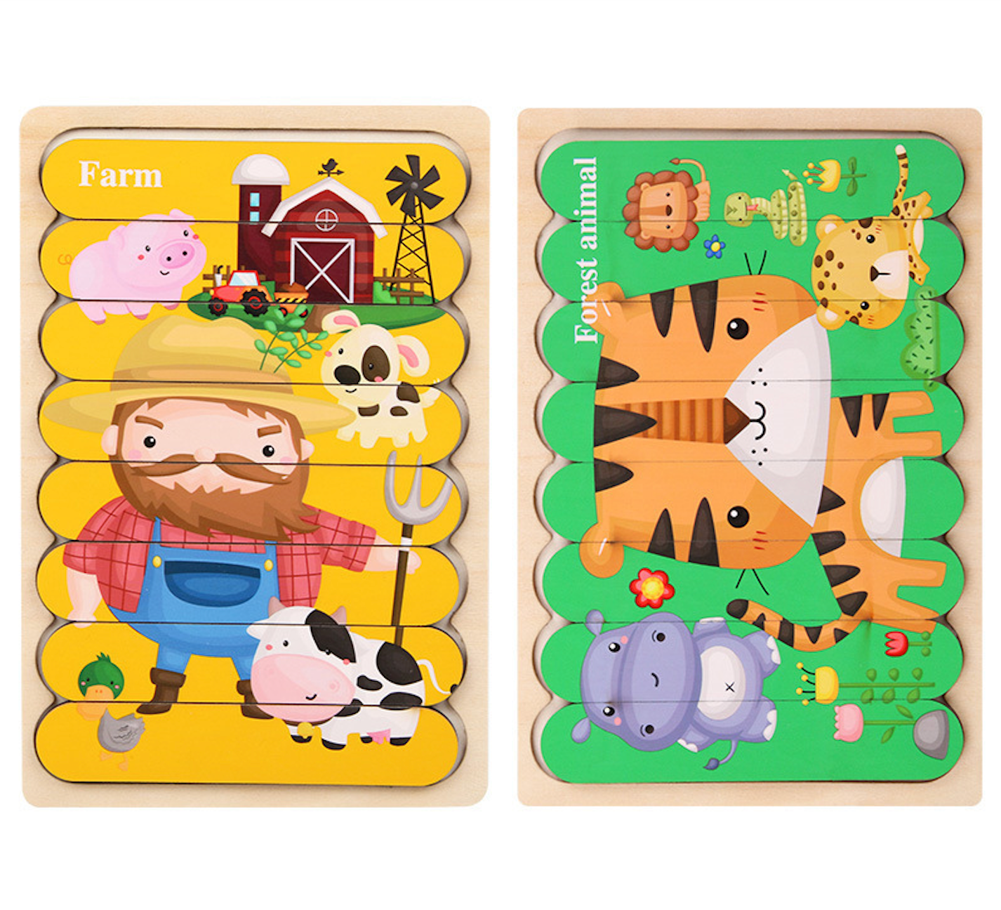 Ensembles de puzzles à retourner Montessori (Lot de 2)