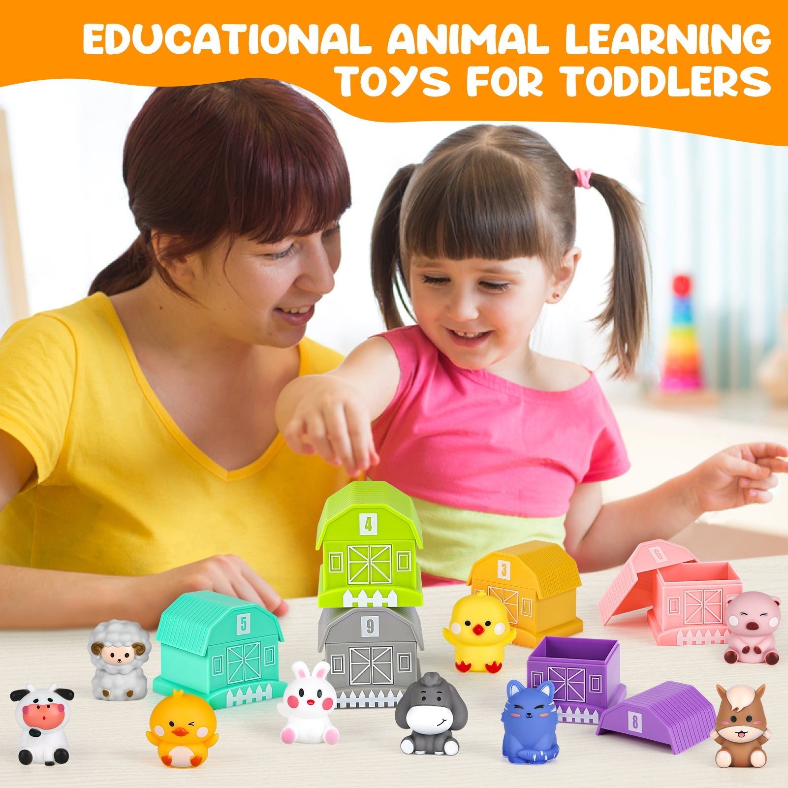 Kit de jeu éducatif sur les animaux de la ferme Fidtoy