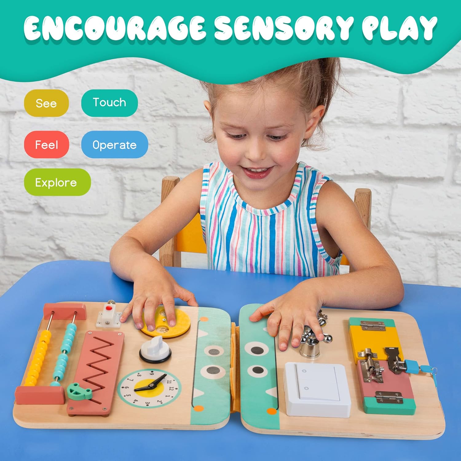 Tableau d'activités multifonctionnel 17-en-1 Fidtoy pour tout-petits