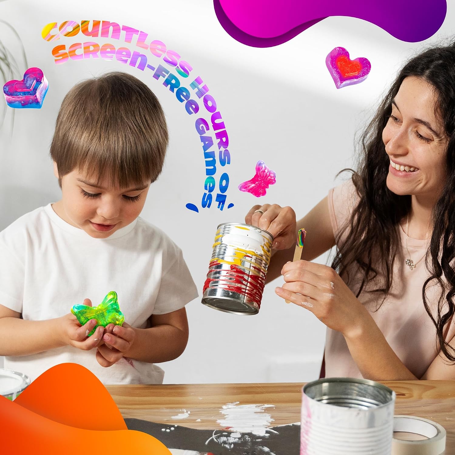 Fidtoy Science Exploration Make Your Own Colorful and Scented Soaps Kit for Kids Ages 8+, DIY Soap Making STEM Craft Set with Transparent Soap Base, Fragrances, Pigments, 3D Butterfly and Heart Molds