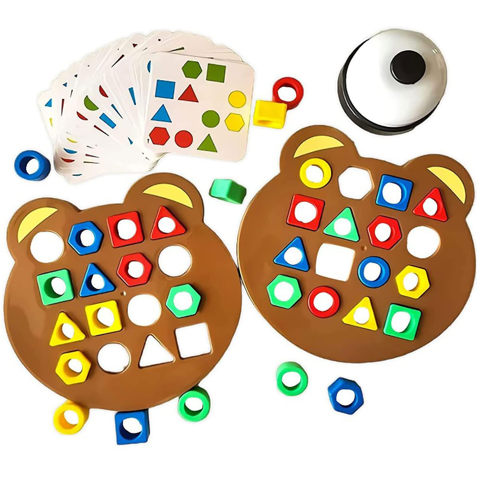 Fidtoy Shape Matching Board Game for Kids Color and Shape Recognition Learning Toy
