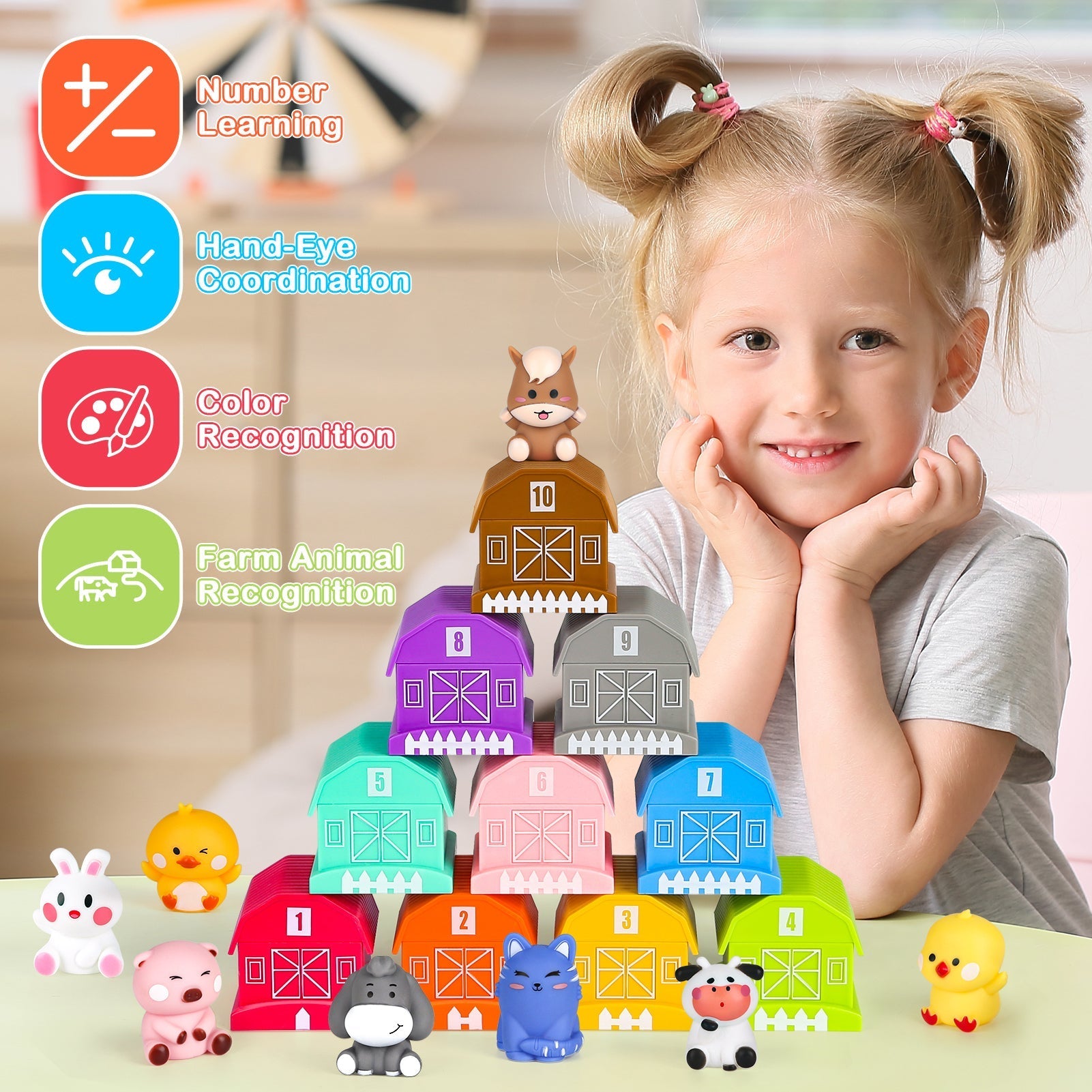 Kit de jeu éducatif sur les animaux de la ferme Fidtoy