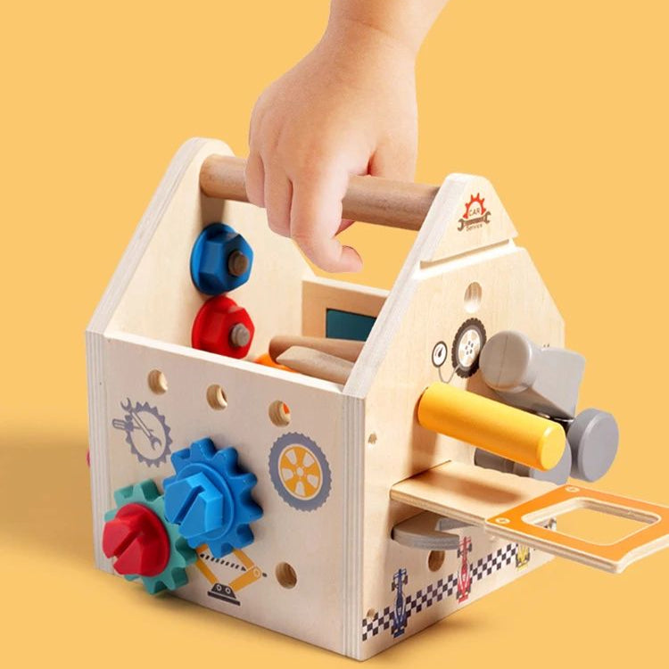 Busy Box™ - Ontdek & Leer - Houten Activiteitenkist