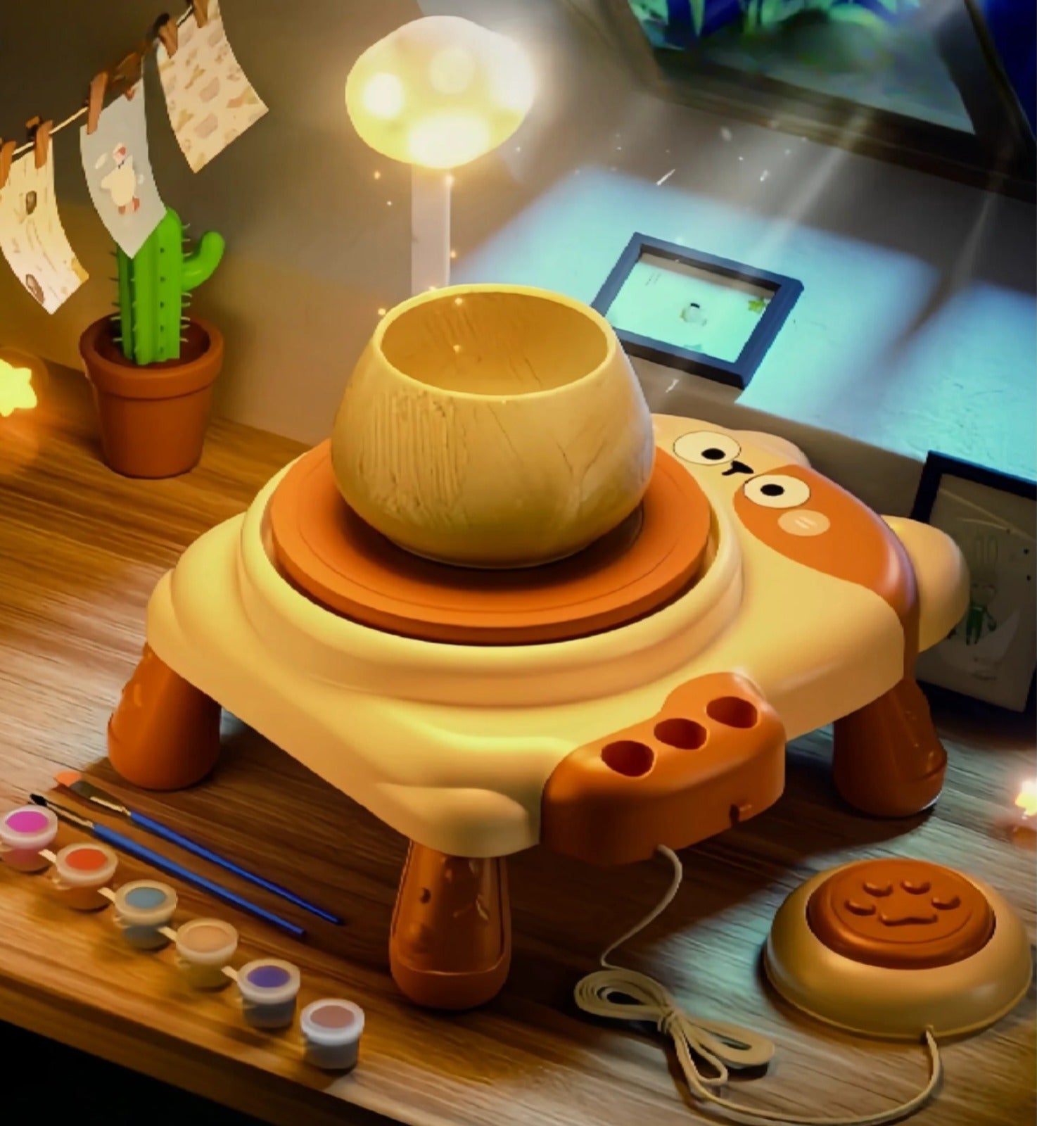 Kit de herramientas de arte de juego de simulación de torno de alfarero eléctrico DIY Cat - 03D