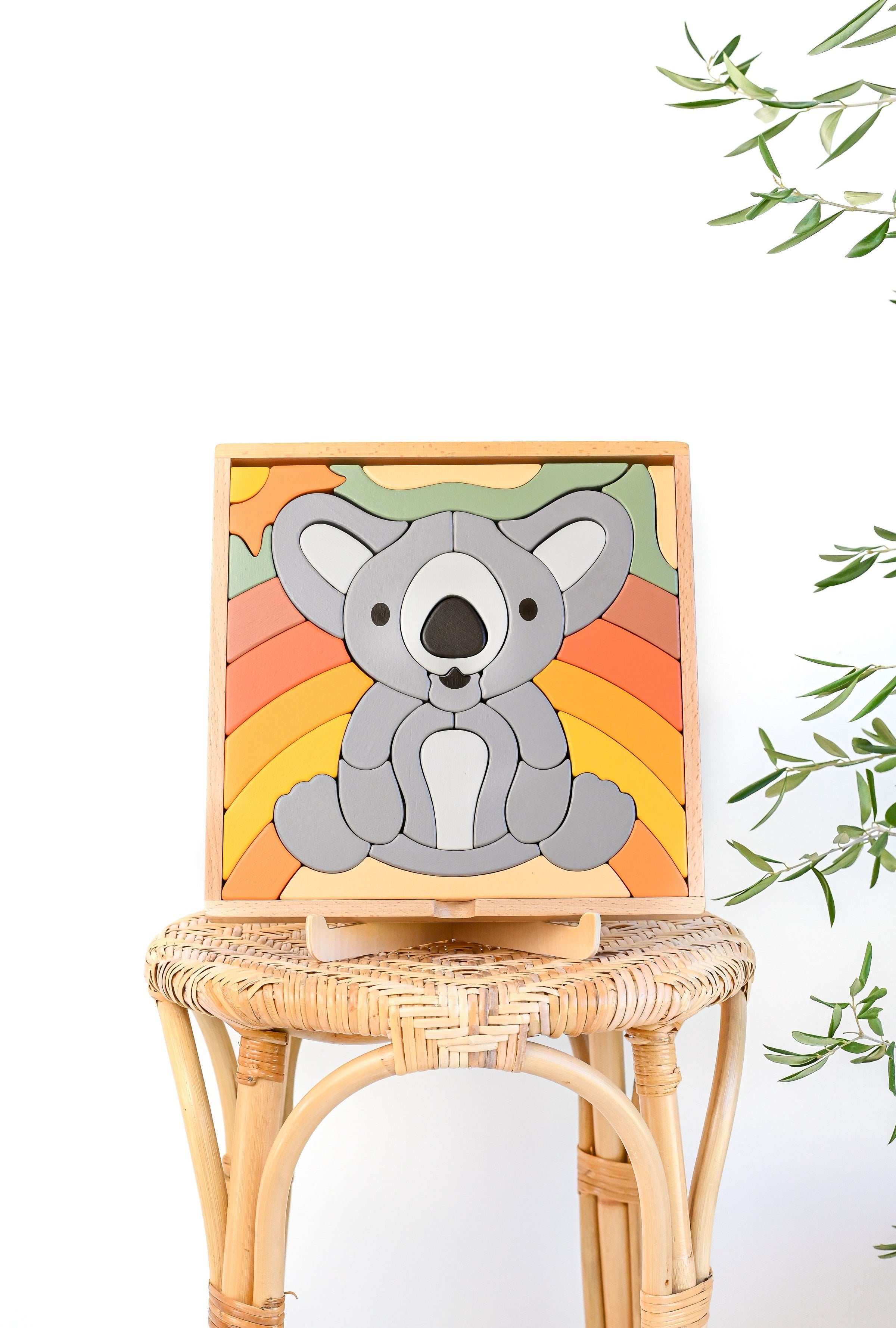 Kirra le koala : Puzzle abstrait de blocs de construction / Décoration d'intérieur