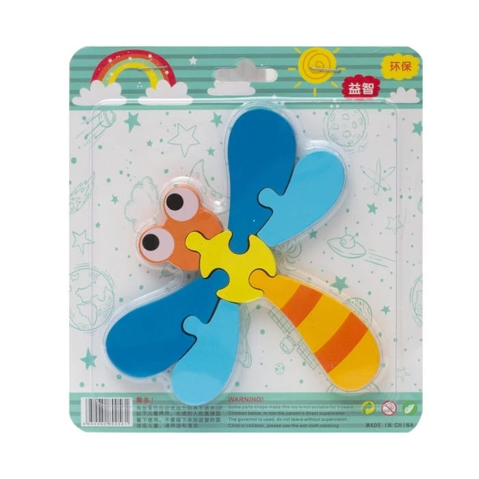 Fidtoy Puzzle 3D Mignon Animal - Modèle Aléatoire, Puzzle en Bois pour Tout-petits, Compétences Spatiales Préscolaires et Jouet d'apprentissage Précoce pour les 2-6 Ans