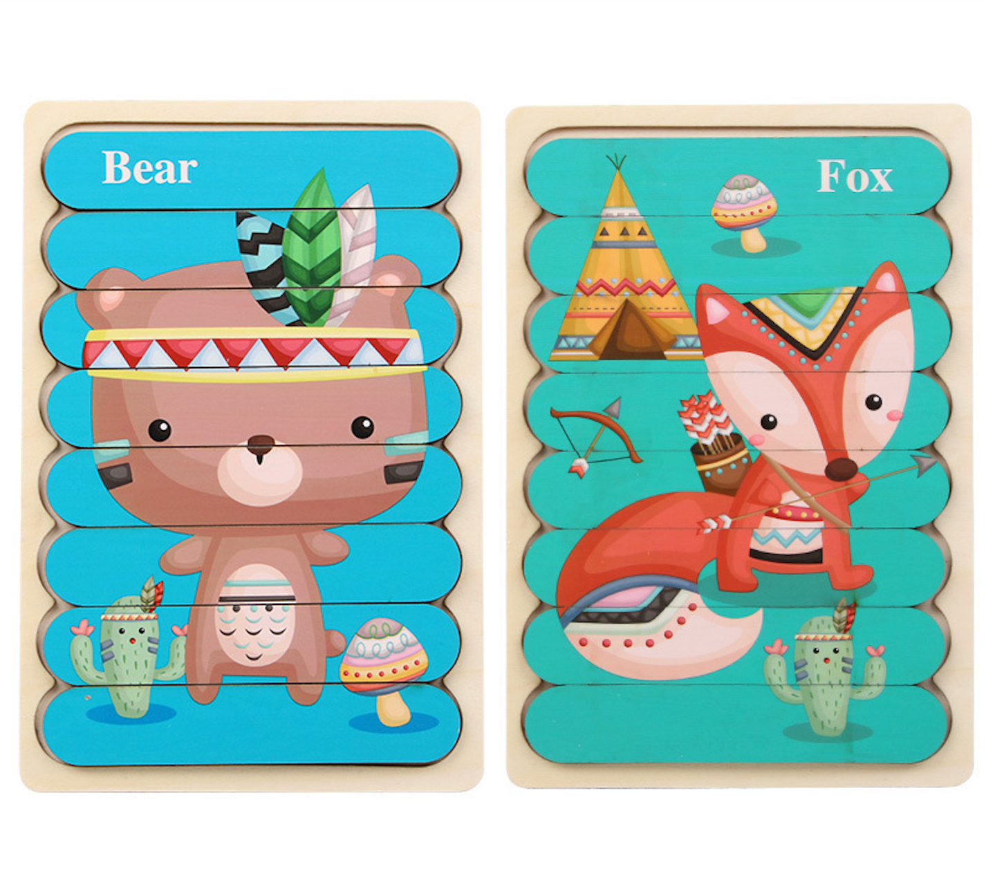 Ensembles de puzzles à retourner Montessori (Lot de 2)