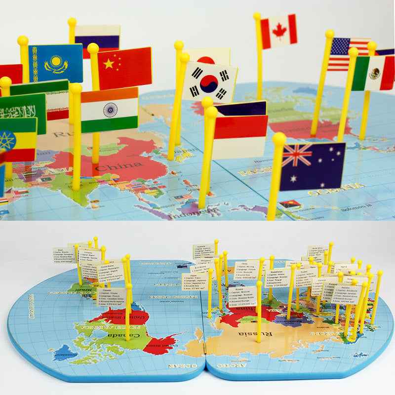 Mapa de la bandera nacional del mundo - Los mejores juguetes Montessori