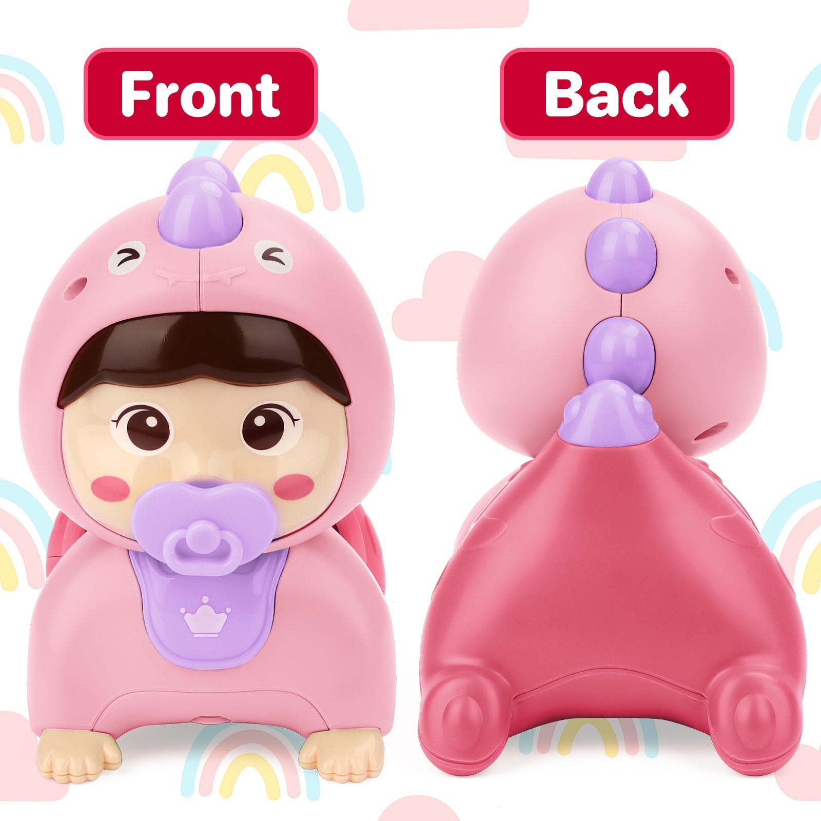 Crawling Baby Doll Toy with Music Light Interactive Educational Walking Dancing Sensory Toys Tummy Time Educational Toy For Toddlers