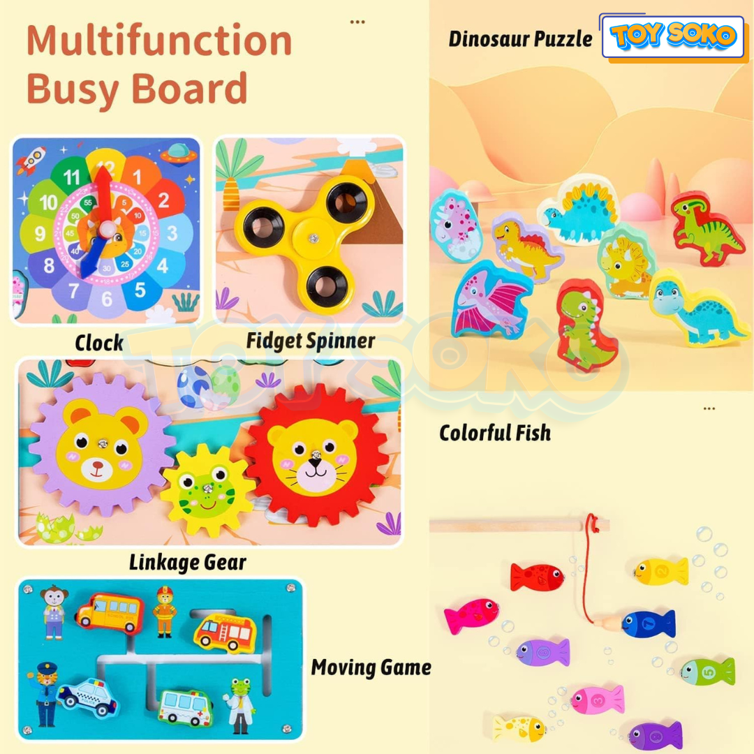 Fidtoy Planche de Puzzle en Bois 8 en 1 pour Enfants