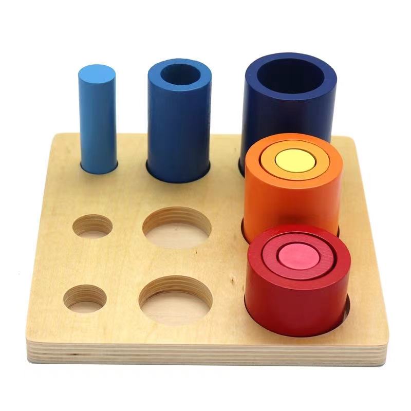 Mejor escalera cilíndrica de madera Montessori - Juguetes de motricidad fina