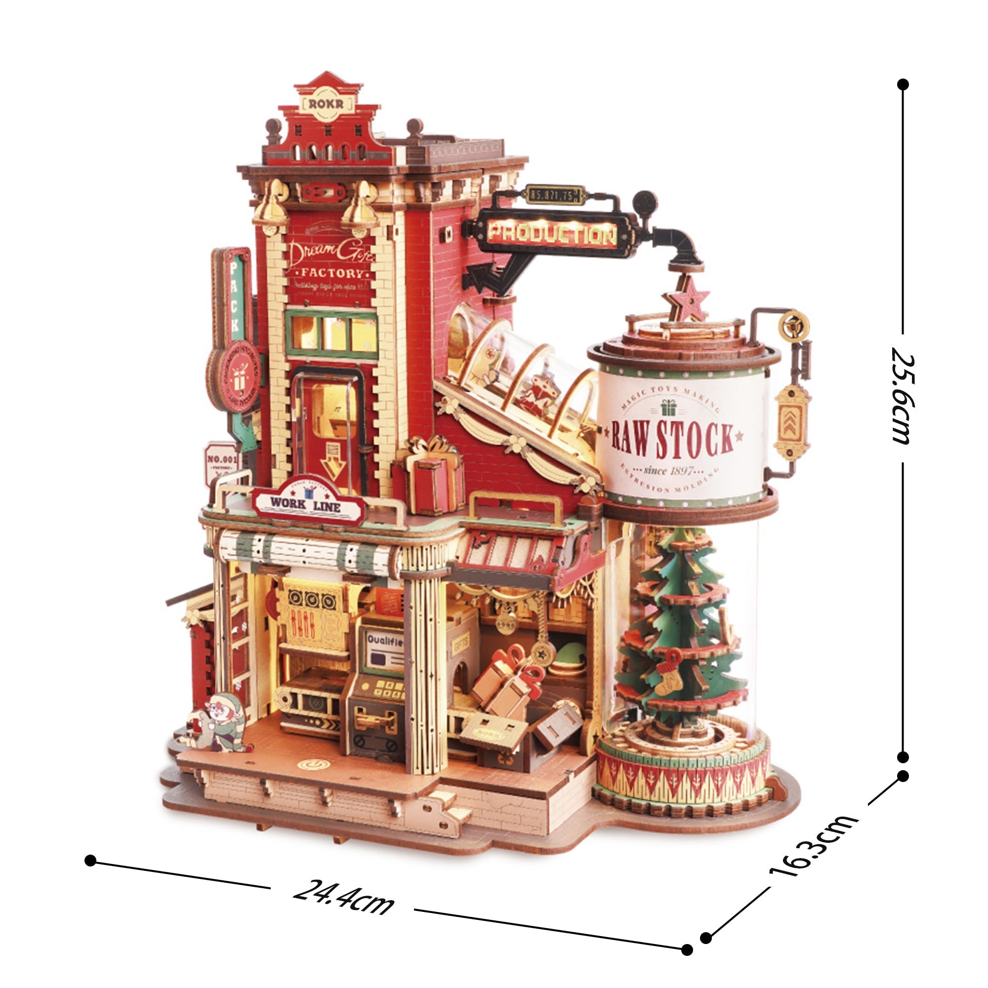 Boîte à Musique Puzzle en Bois 3D « L'Usine à Cadeaux de Noël »