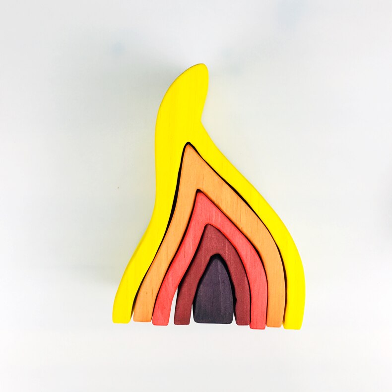 Fidtoy Fire Rainbow Toys Jouet à empiler en bois