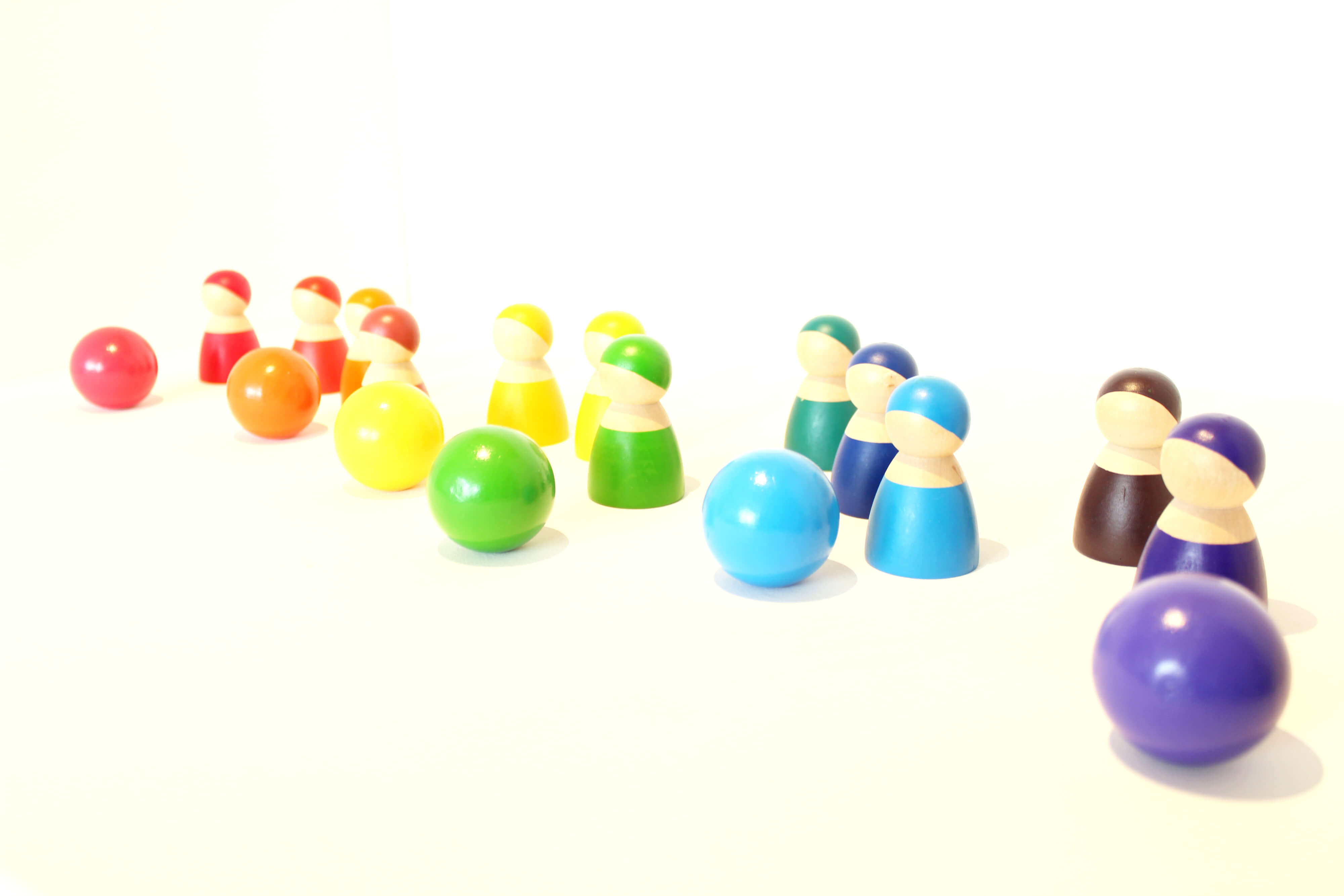 Fidtoy Wooden Friends Rainbow Wooden Doll Set for Kids 3+