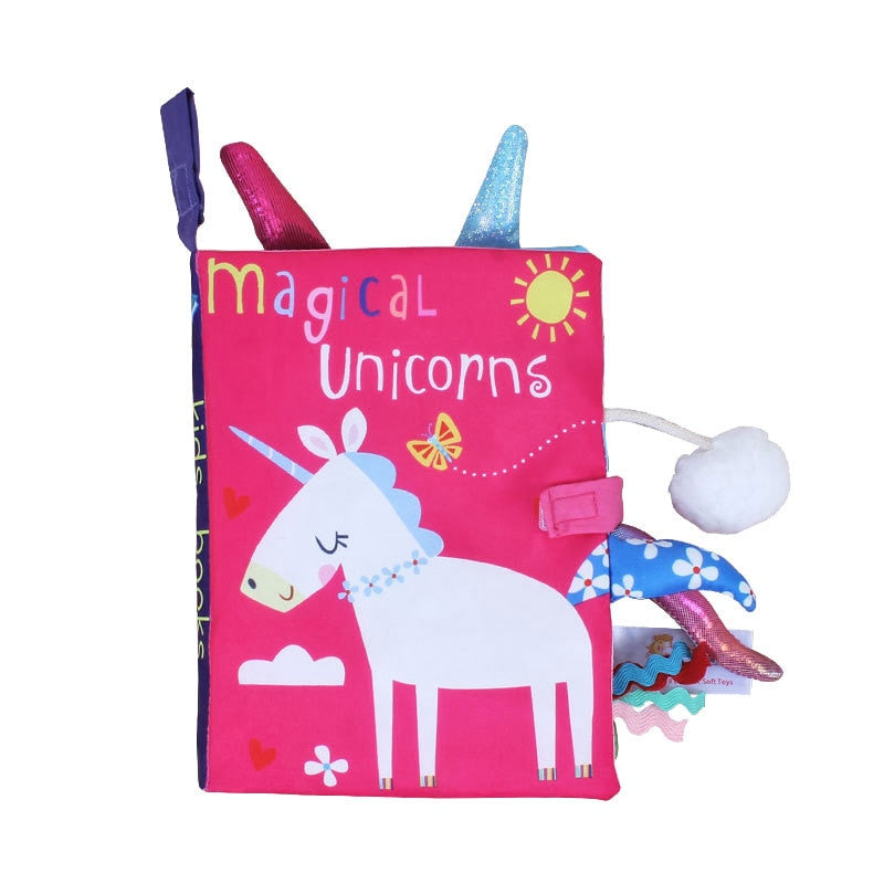 Fidtoy Ocean – Livre d'éveil sensoriel en tissu pour bébés – Livre Montesorri doux et froissable pour nouveau-nés et tout-petits