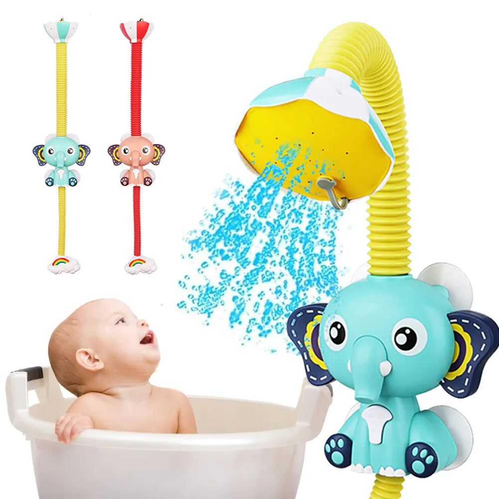 Fidtoy Jouet de bain éléphant pour tout-petits – Jouet de bain à jet d'eau avec ventouses, buse réglable, débit d'eau doux