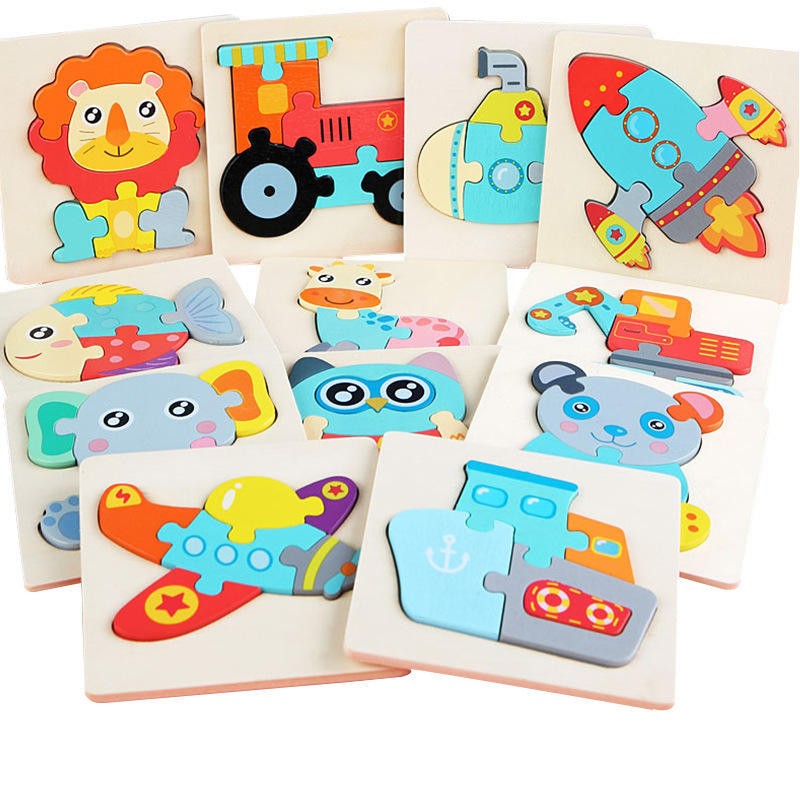 Fidtoy Montessori – Jeu de puzzles en bois pour tout-petits – Jouet éducatif pour le développement de la motricité fine