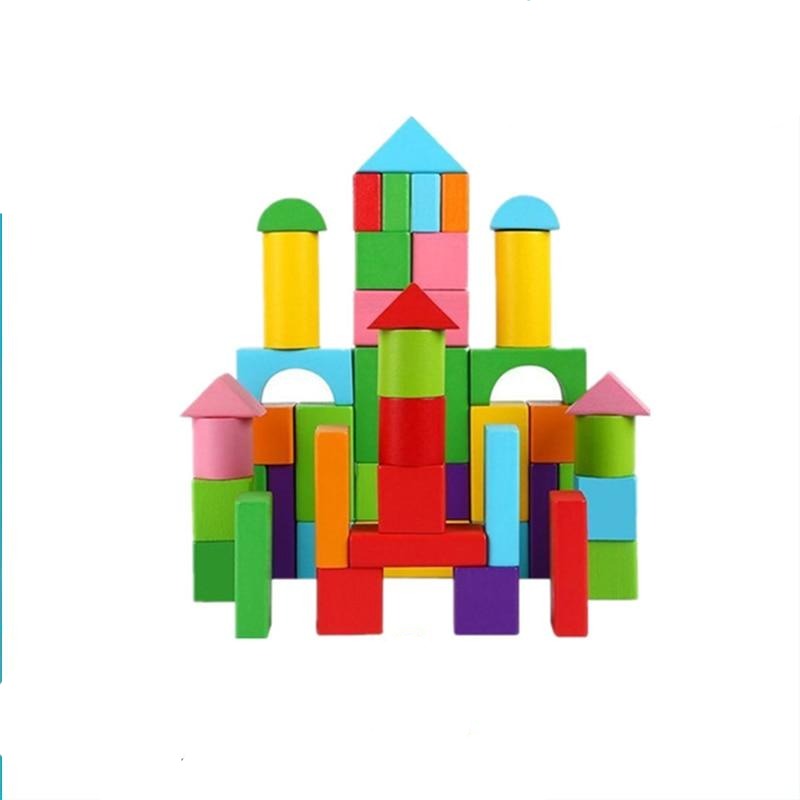Fidtoy Rainbow Wooden Building Blocks for Kids Creative Stacking Toy Set