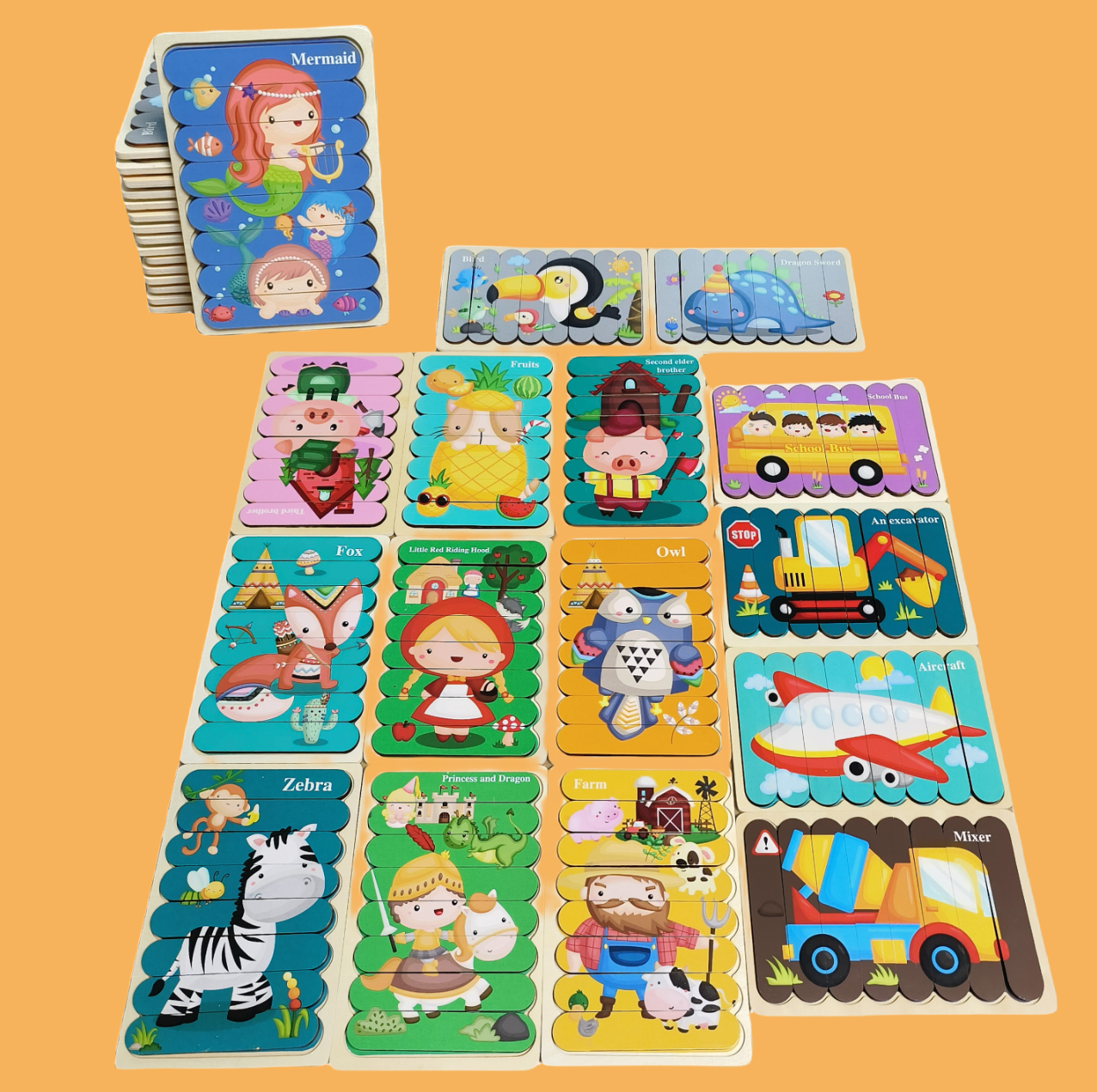 Ensembles de puzzles à retourner Montessori (Lot de 2)