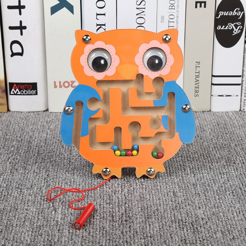 Fidtoy Wooden Magnetic Maze Toy for Toddlers – Montessori STEM Educational Puzzle for Hand-Eye Coordination, Fine Motor Skills, and Early Learning (6-24 Months)