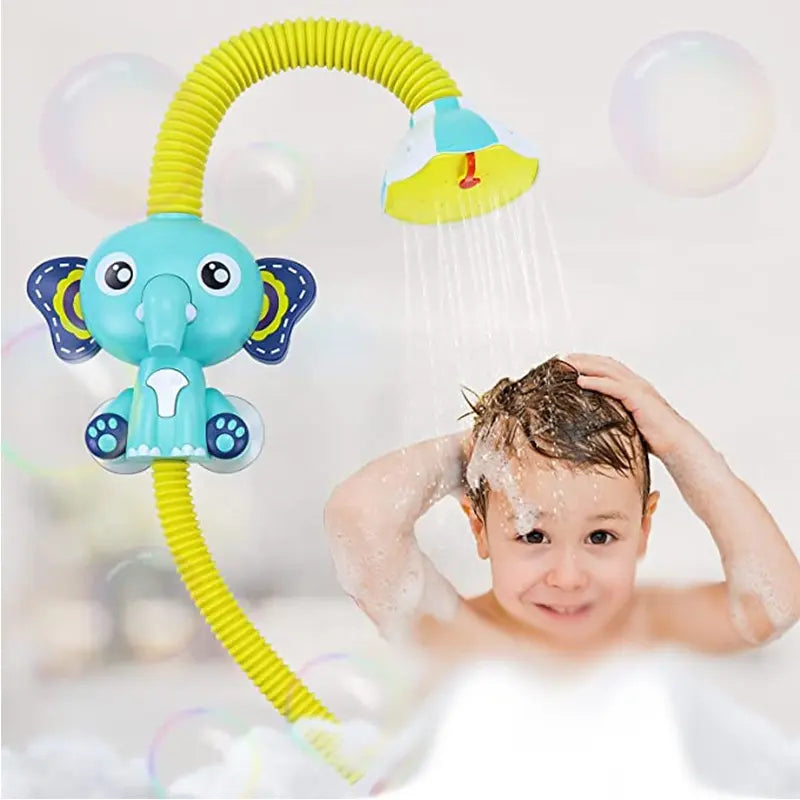 Fidtoy Jouet de bain éléphant pour tout-petits – Jouet de bain à jet d'eau avec ventouses, buse réglable, débit d'eau doux