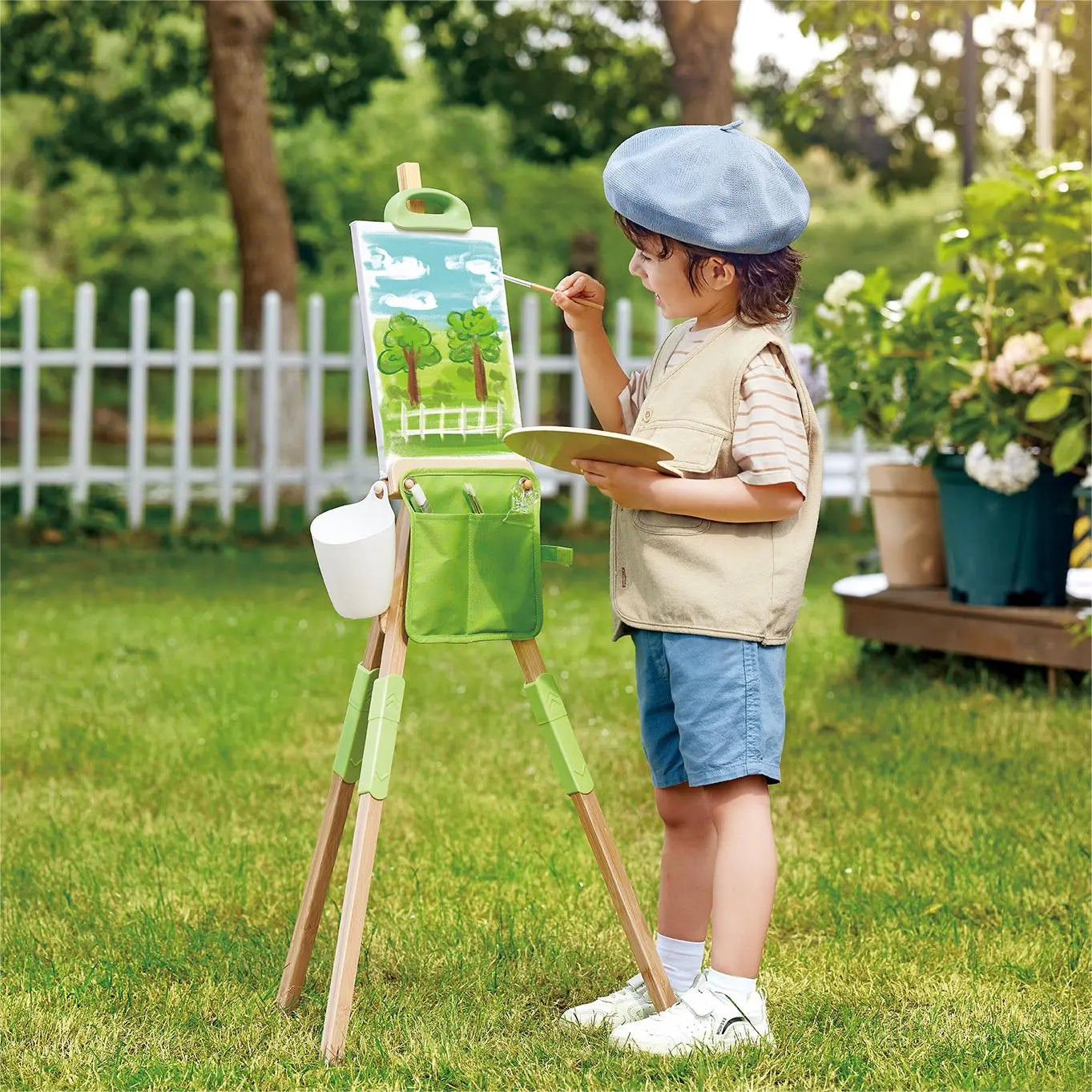 Fidtoy Set de Caballete de Bambú para Niños, Soporte de Dibujo Portátil