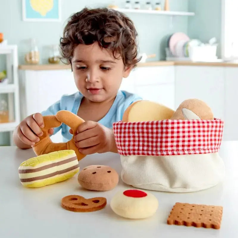 Fidtoy - Cesta de Juguetes para Panadería de Simulación, Juguetes de Comida Blanda para Niños Pequeños